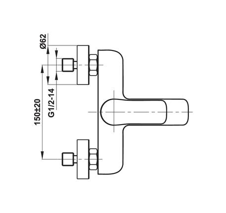 Bộ trộn nổi 2 đường nước UNI Hafele 495.61.130